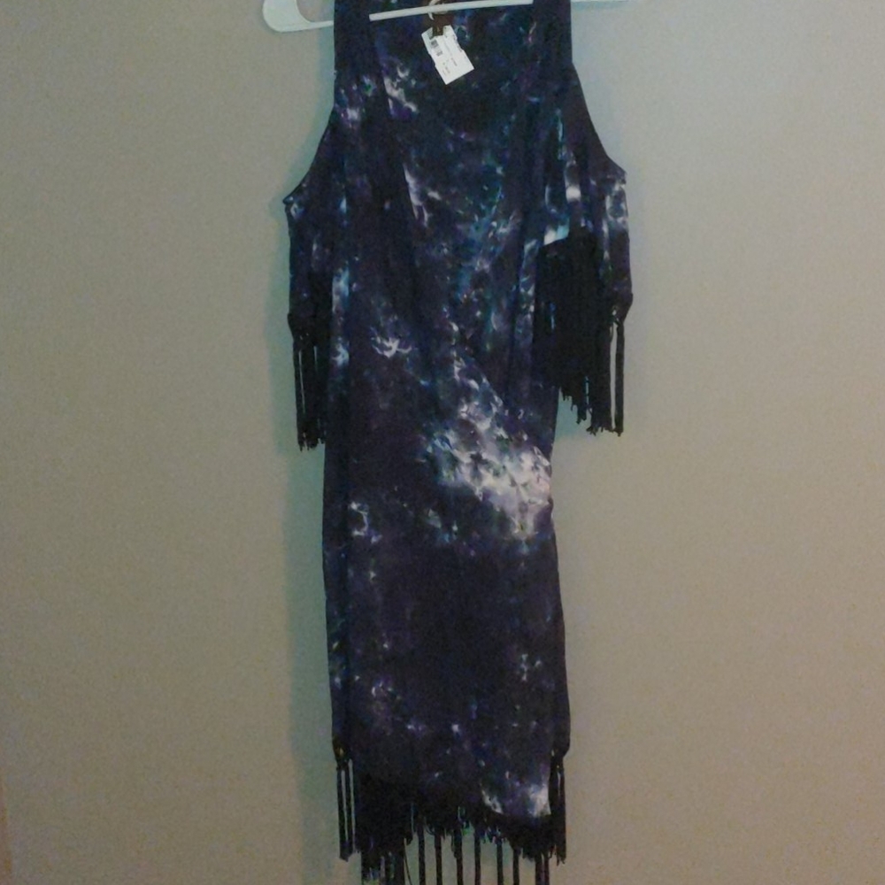 PLANET BLUE WRAP KIMONO DRESS TOP